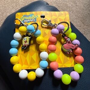 SpongeBob SquarePants Colorful Beaded Keychain Wristlet Duo